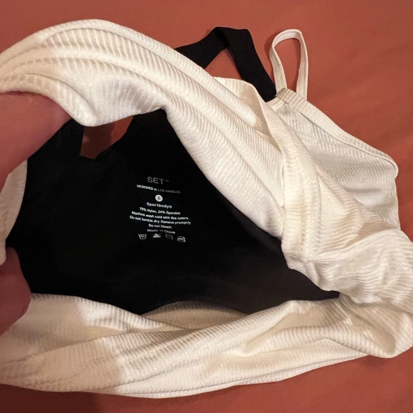 SET Active Workout Top - Sporty Layered Cami + Sports Bra, NWT - Picture 8 of 12